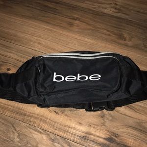 BEBE black and white fanny pack